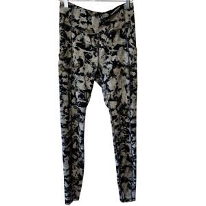 Lululemon Black & Gray Tie Dye High Rise Ankle Legging Side Pocket Size 6 Yoga